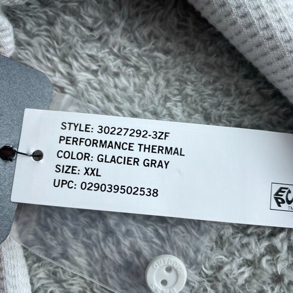 Bass Outdoor Glacier Gray XXL Performance Thermal Long Sleeve Henley NWT 4663 - Picture 5 of 11